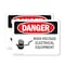 Signmission High Voltage Electrical Equipment Danger Sign, Plastic, 10in W x 7in L, 2PK OS-2PACK-DS-P-710-L-1329 - alternate 1